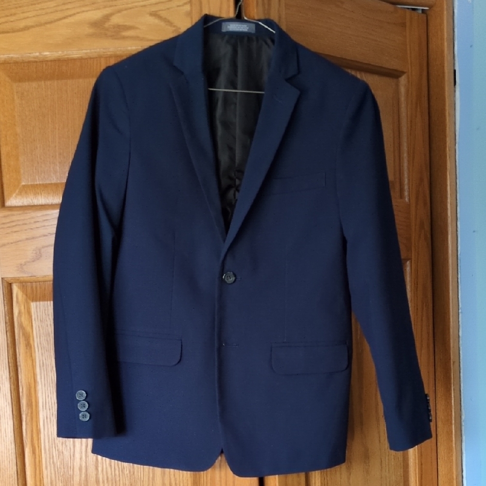 Boy's Navy Blazer With Clip On Tie